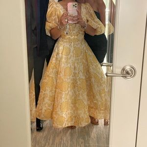 Zimmerman MIDI POSTCARD DRESS PUFF SLEEVE